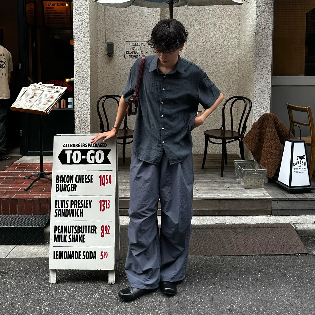 リネンライクシャーリング半袖シャツ