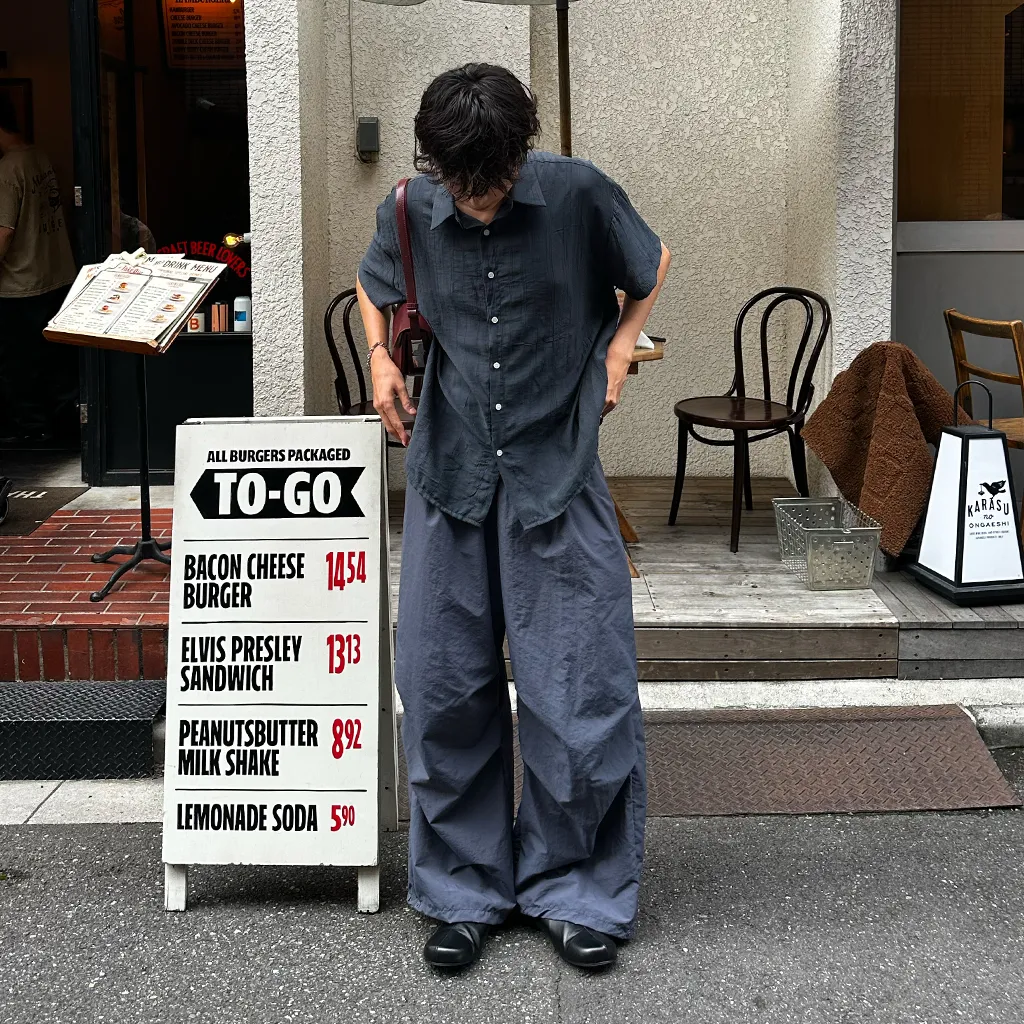 リネンライクシャーリング半袖シャツ