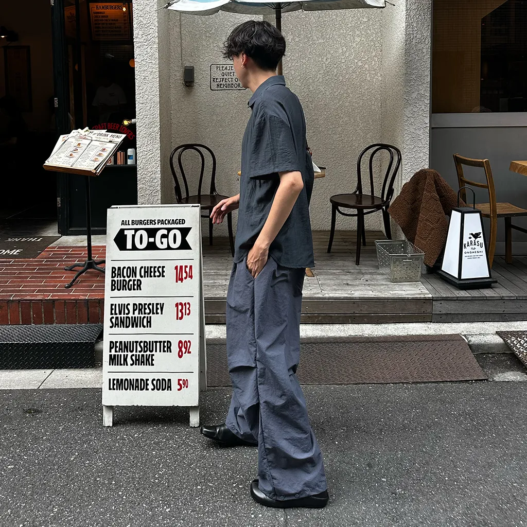 リネンライクシャーリング半袖シャツ
