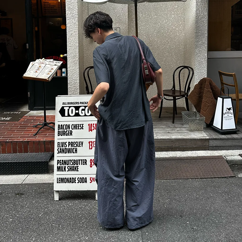リネンライクシャーリング半袖シャツ