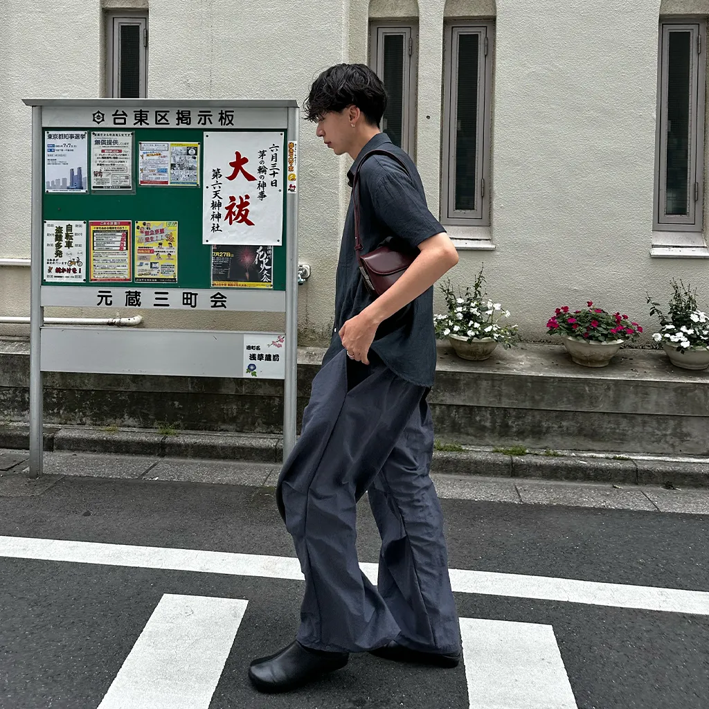 リネンライクシャーリング半袖シャツ
