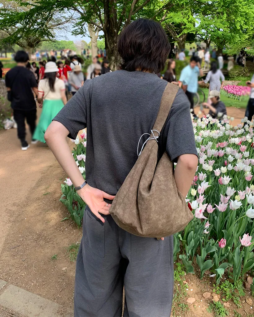 ワッフルヘンリーネックTシャツ