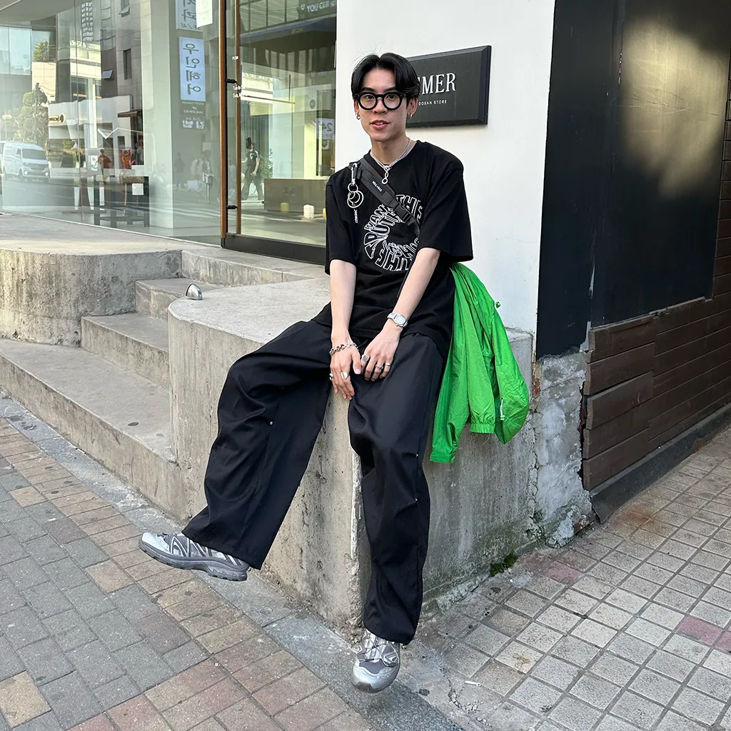 (ユニセックス) レタリングプリント半袖
