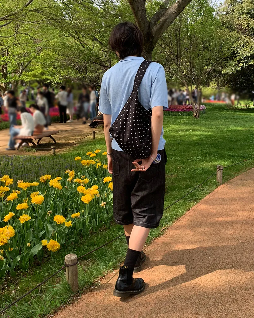 パンチングカラーハーフニット