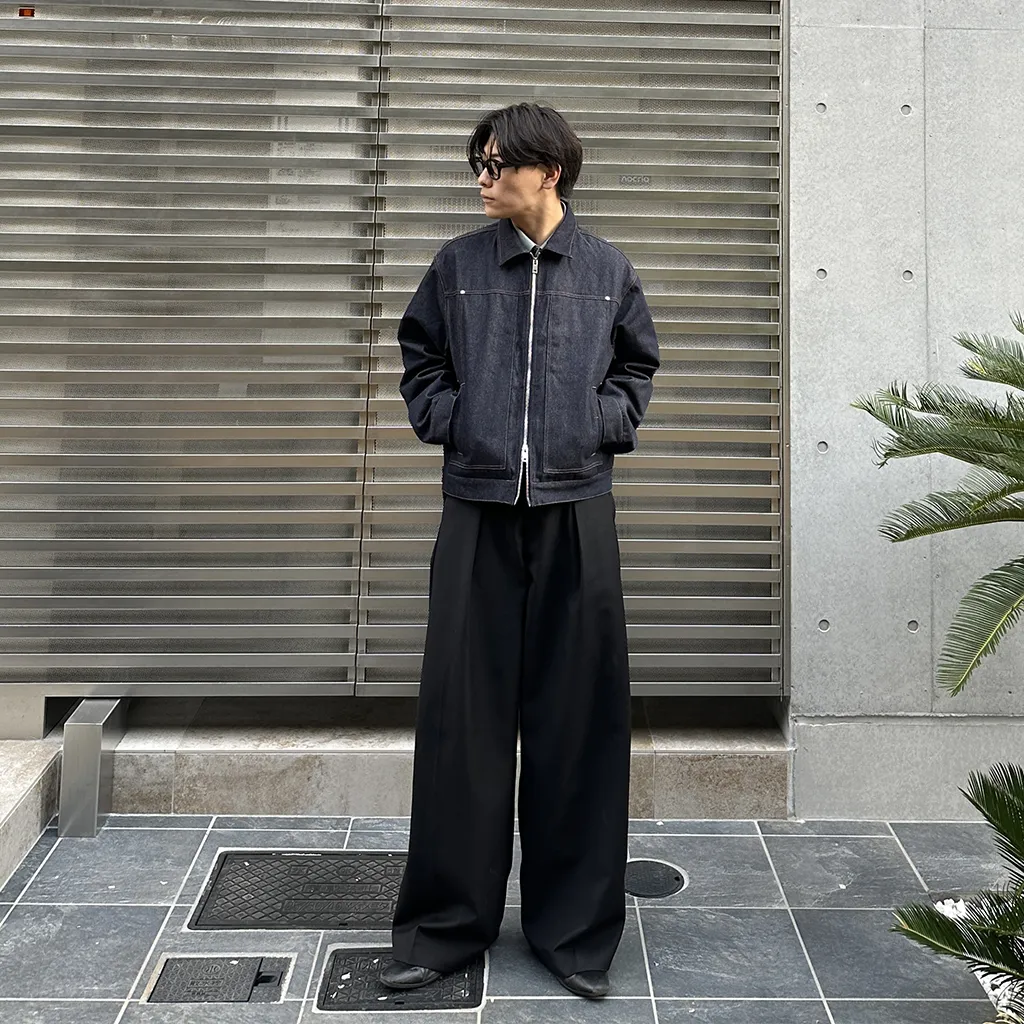 ピンタックワイドスラックス
