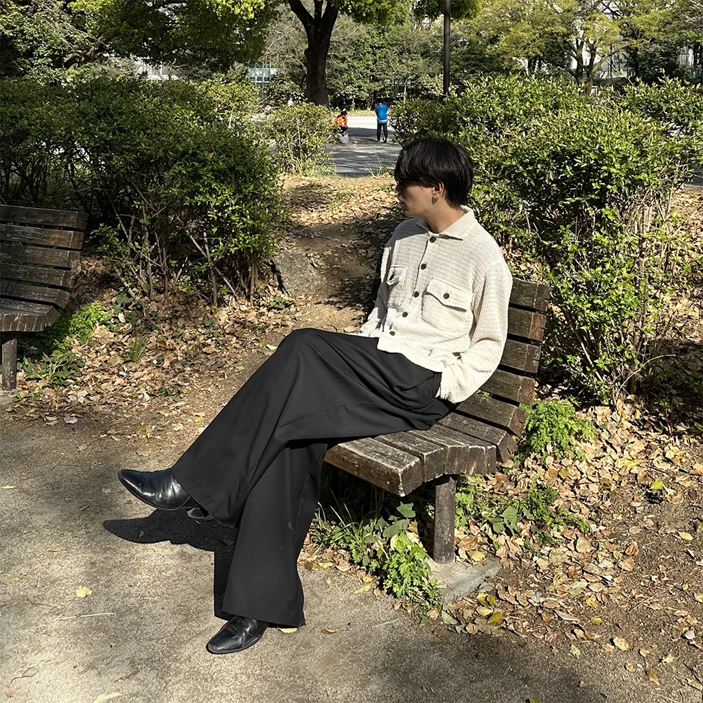 ピンタックワイドスラックス