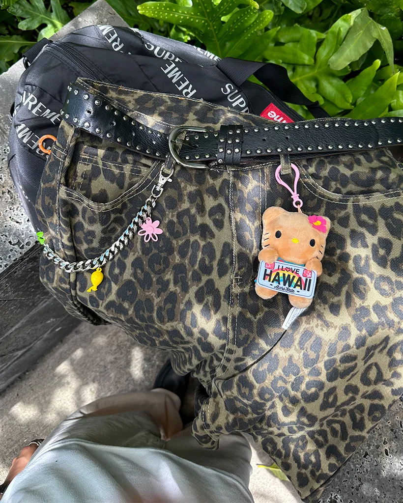 （ユニセックス）レオパードワイドパンツ