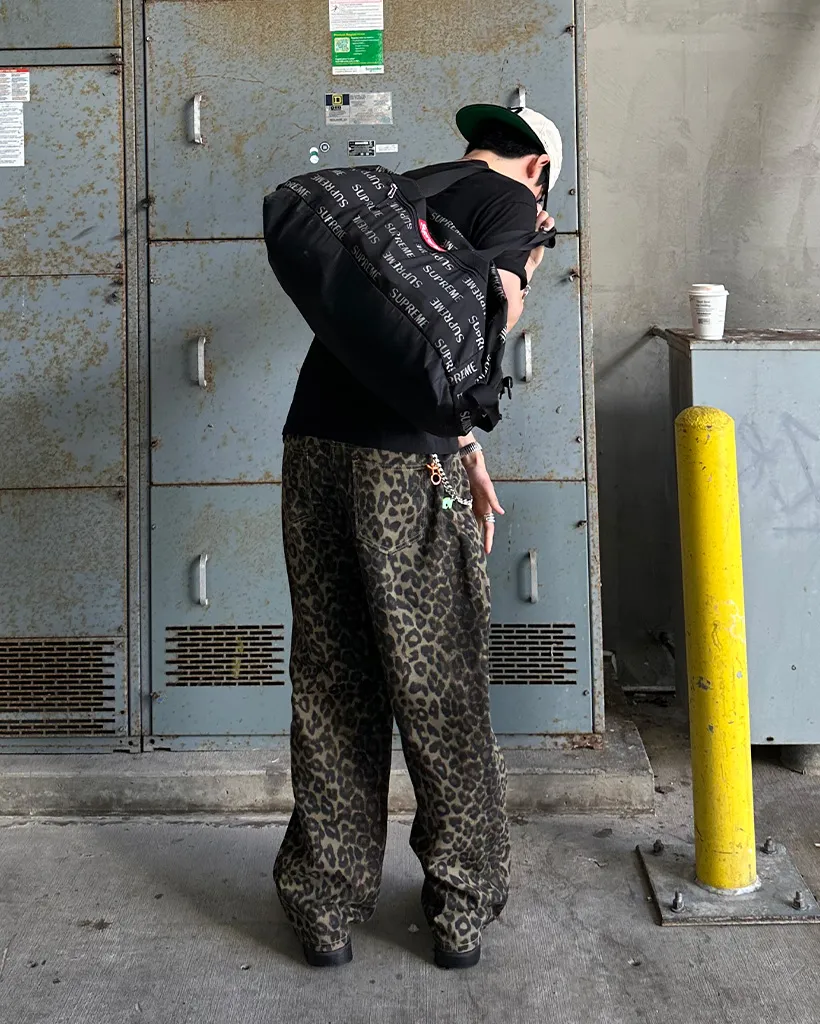 （ユニセックス）レオパードワイドパンツ