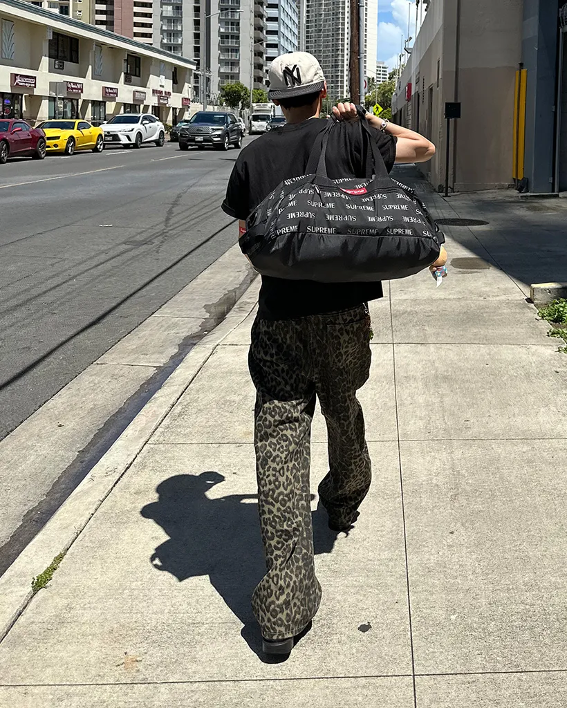 （ユニセックス）レオパードワイドパンツ