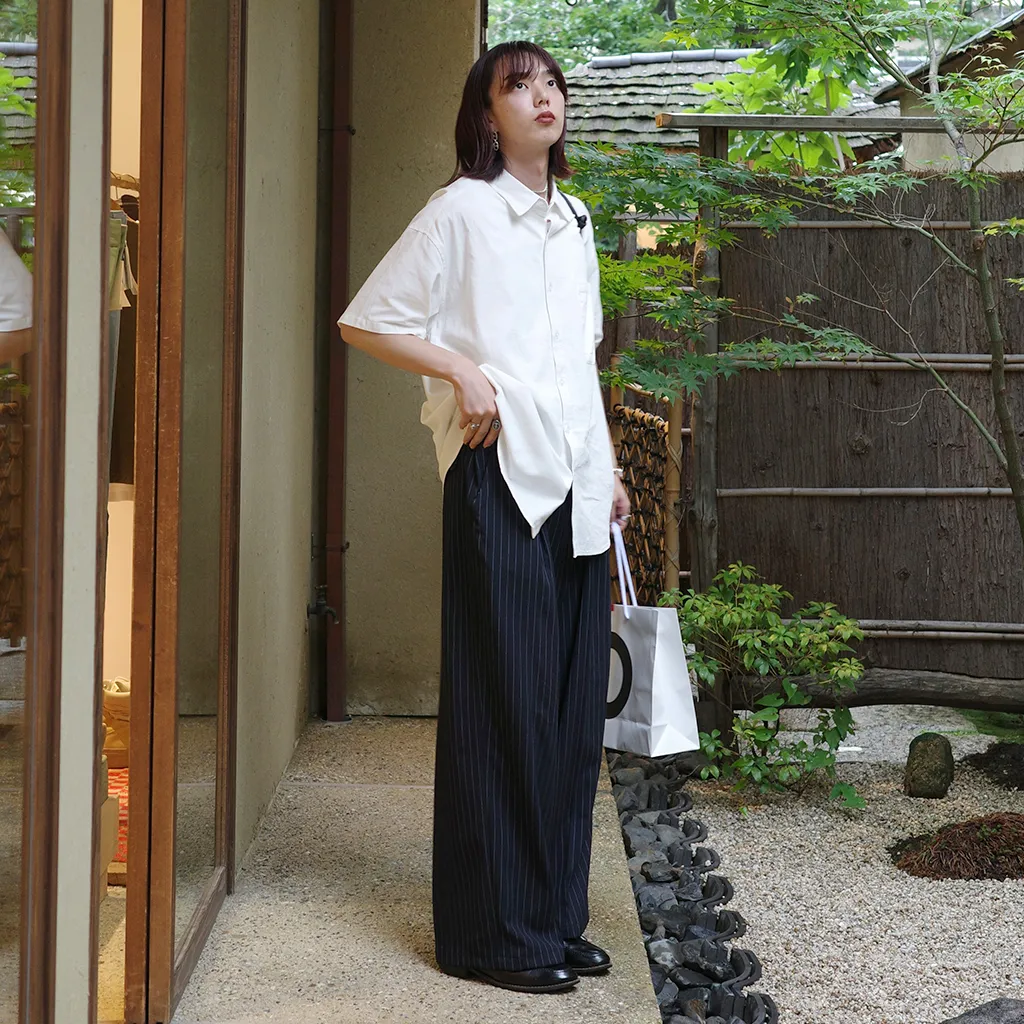 ストライプストレートスラックス