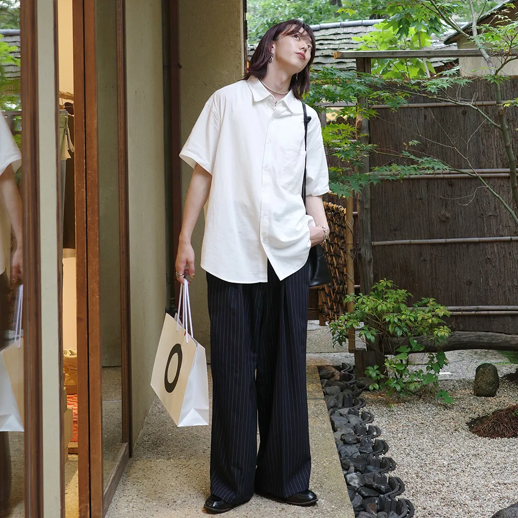 ストライプストレートスラックス