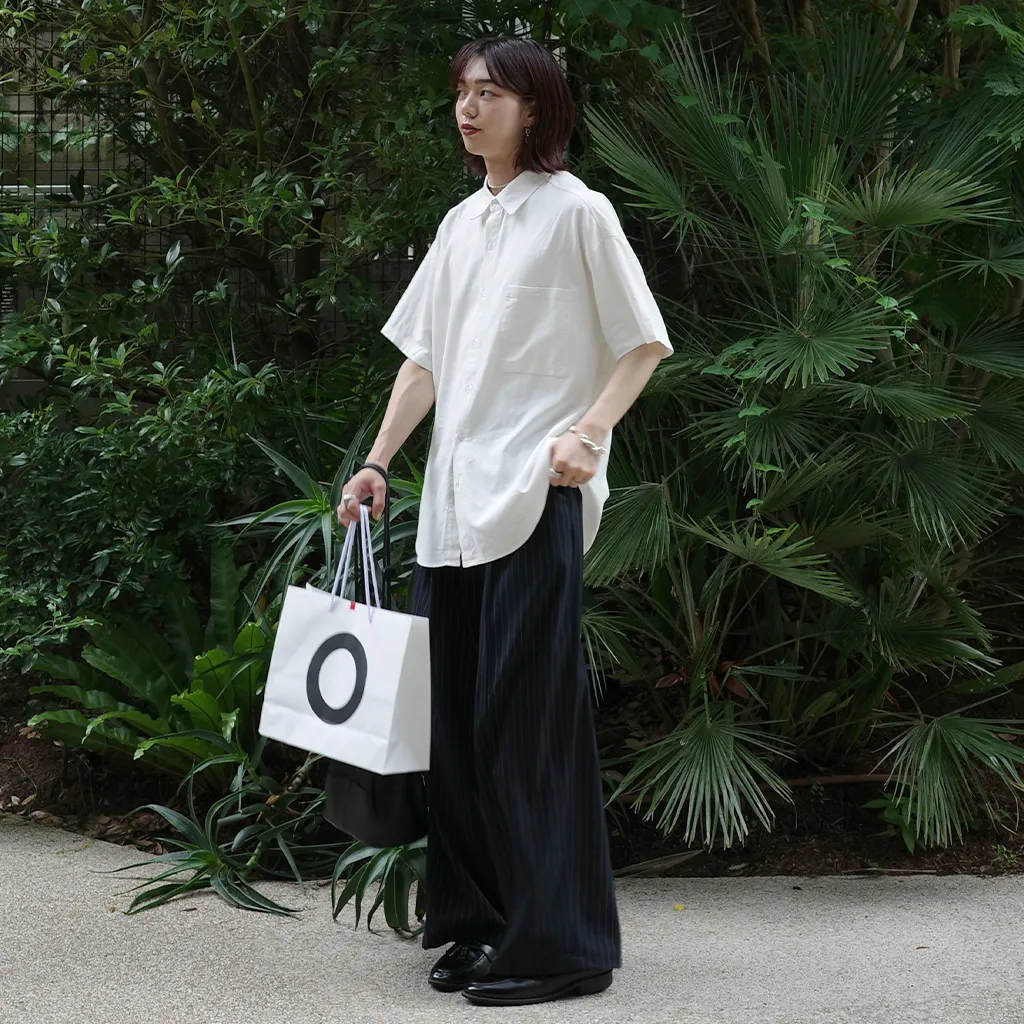ストライプストレートスラックス