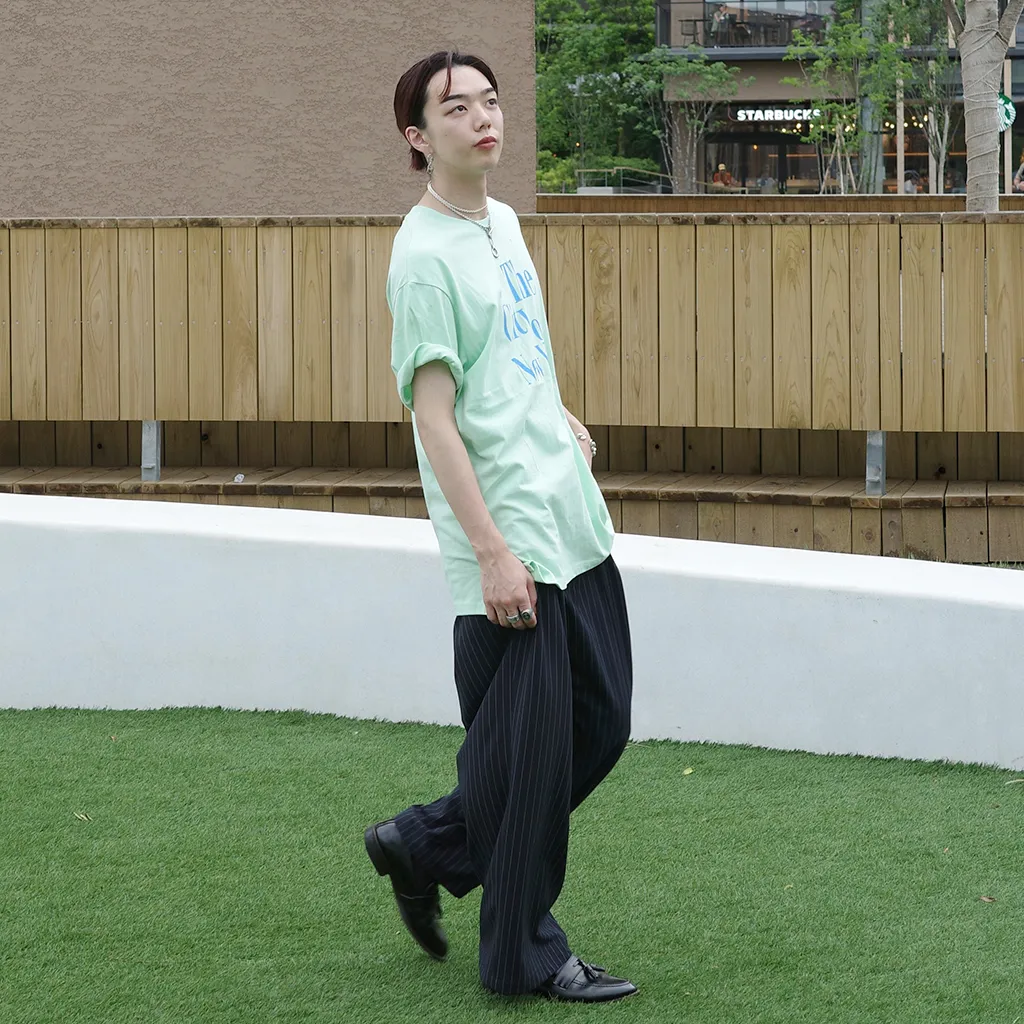 ストライプストレートスラックス