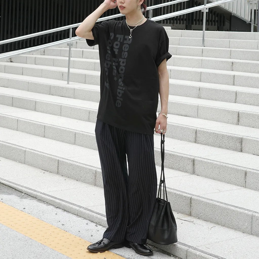 ストライプストレートスラックス