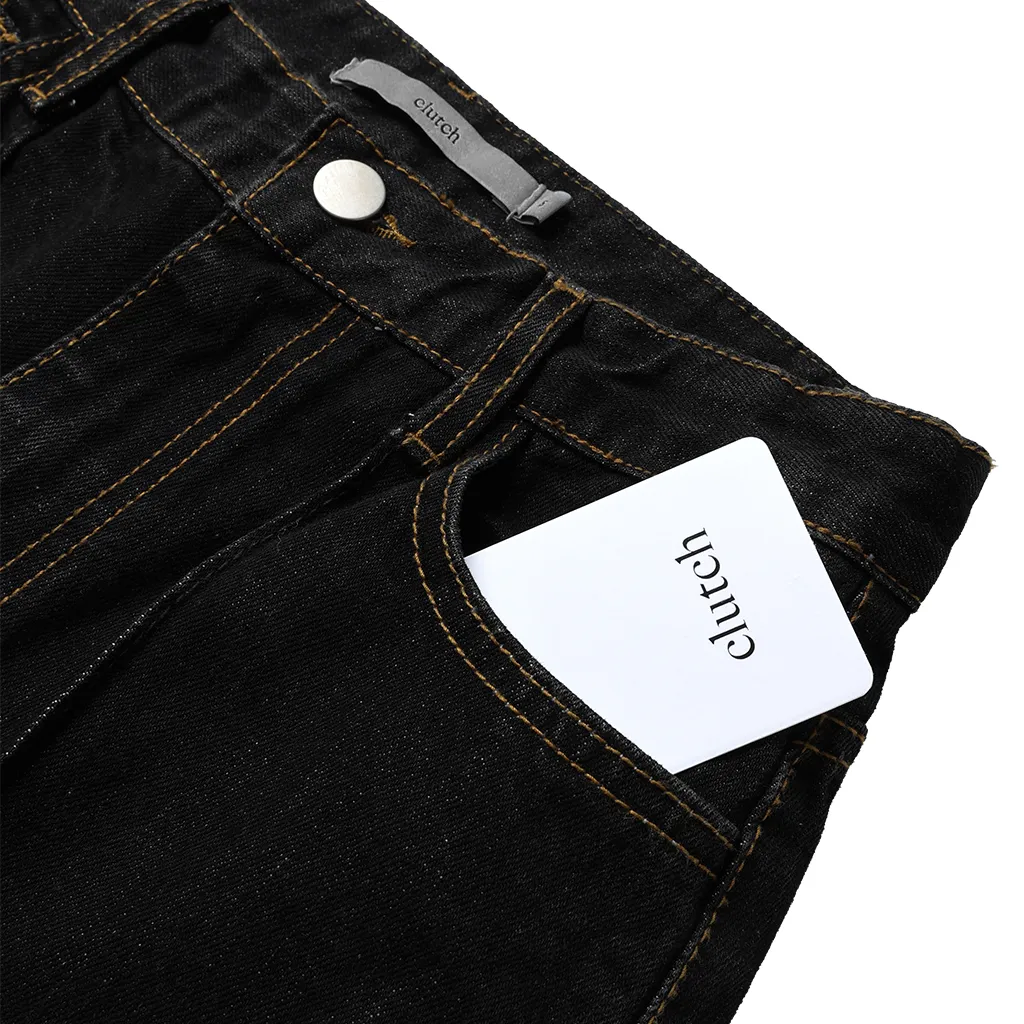 ピンタックストレートデニムパンツ