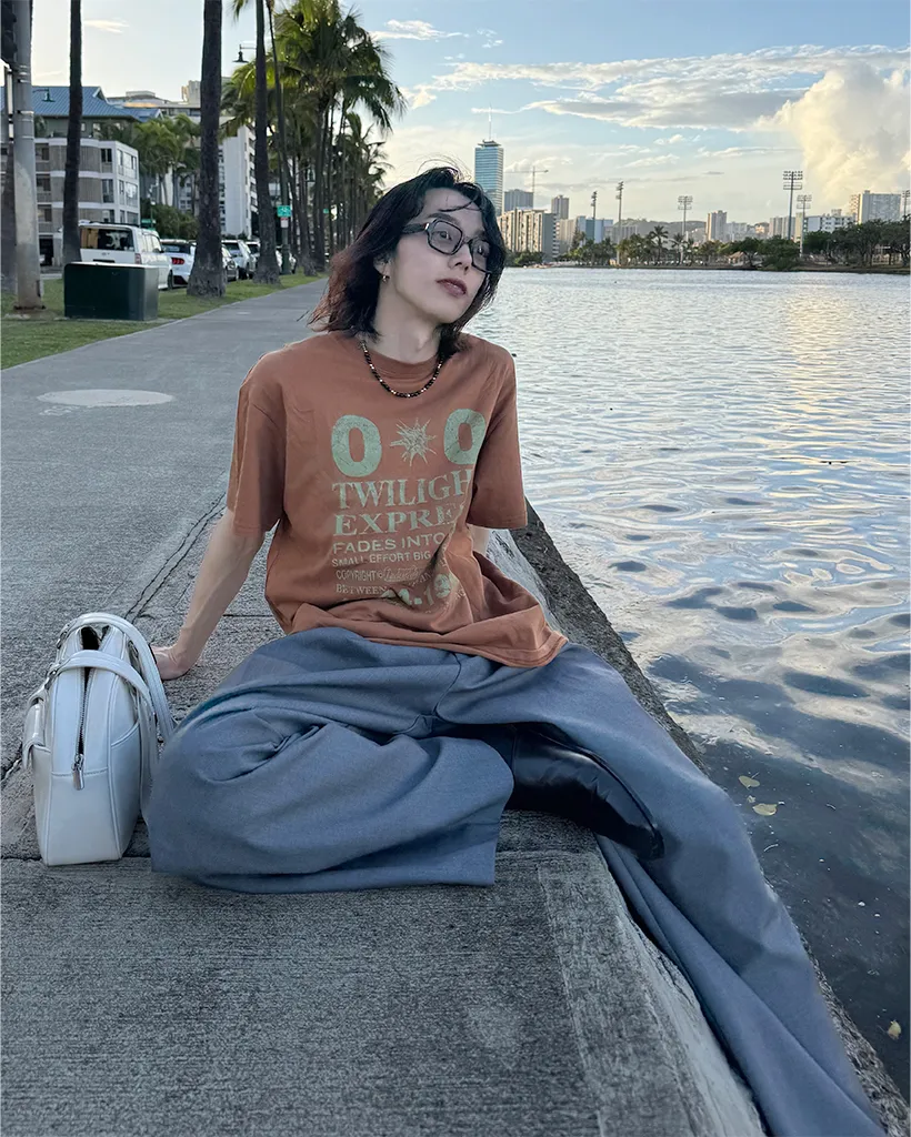 (ユニセックス)サイドタックワイドスラックス