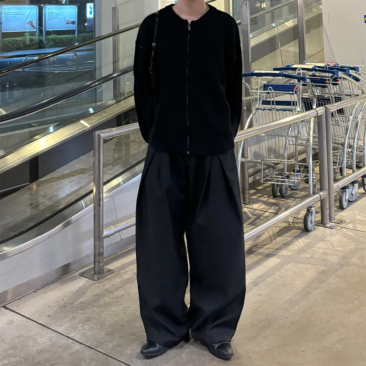 ダブルウエストユニークワイドスラックス