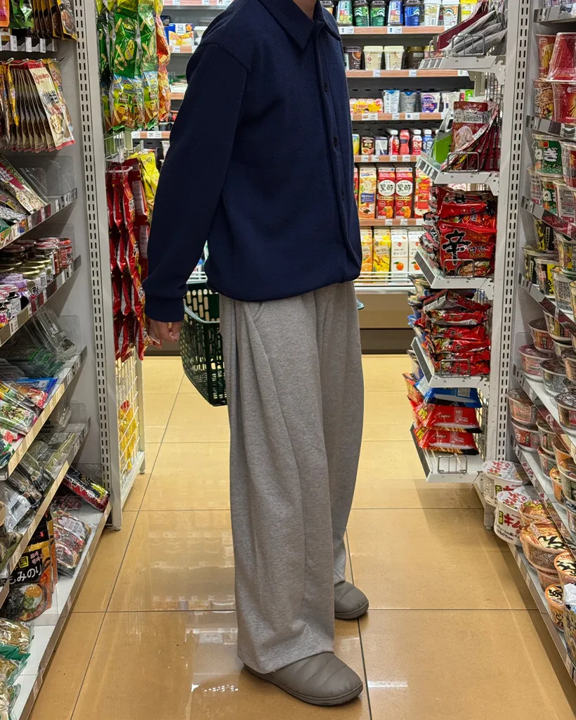 サイドピンタックバルーンフィットスウェットパンツ