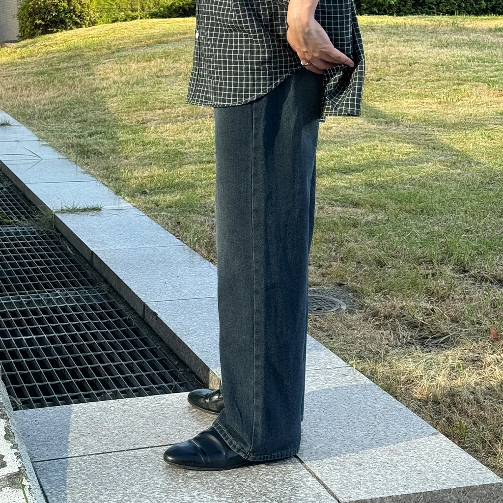 (ユニセックス) ヴィンテージワイドデニムパンツ