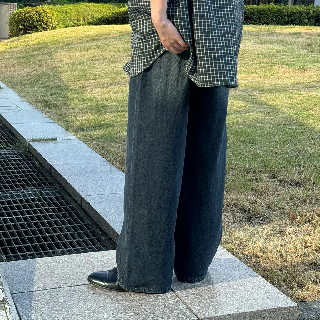 (ユニセックス) ヴィンテージワイドデニムパンツ