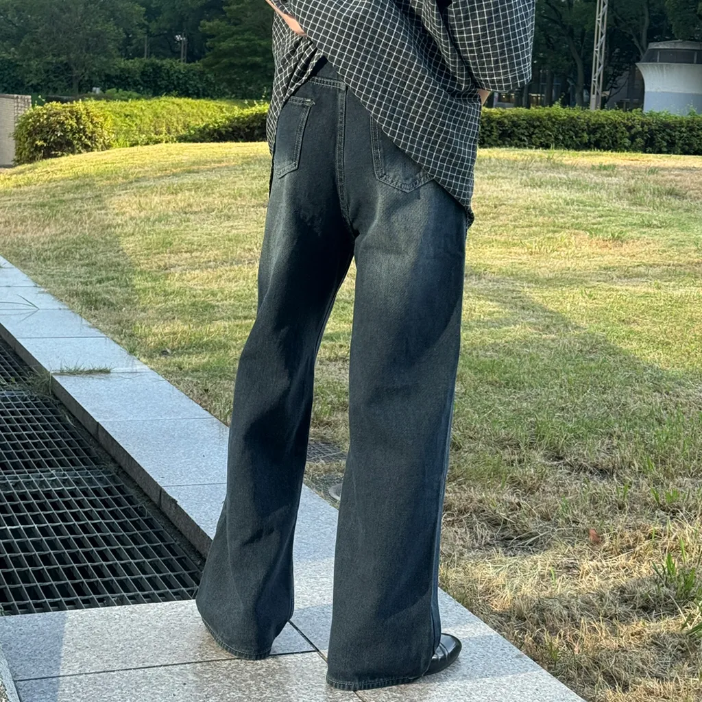 (ユニセックス) ヴィンテージワイドデニムパンツ