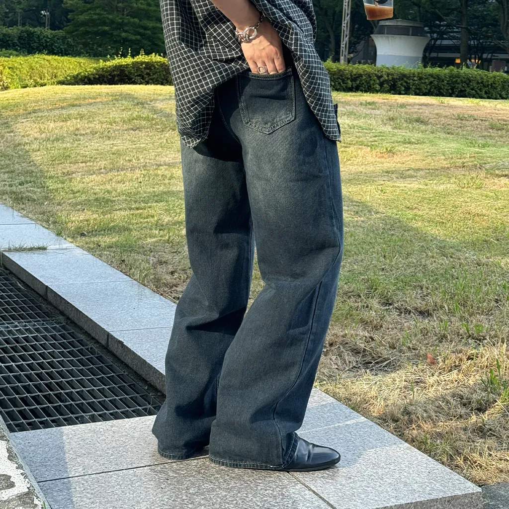 (ユニセックス) ヴィンテージワイドデニムパンツ