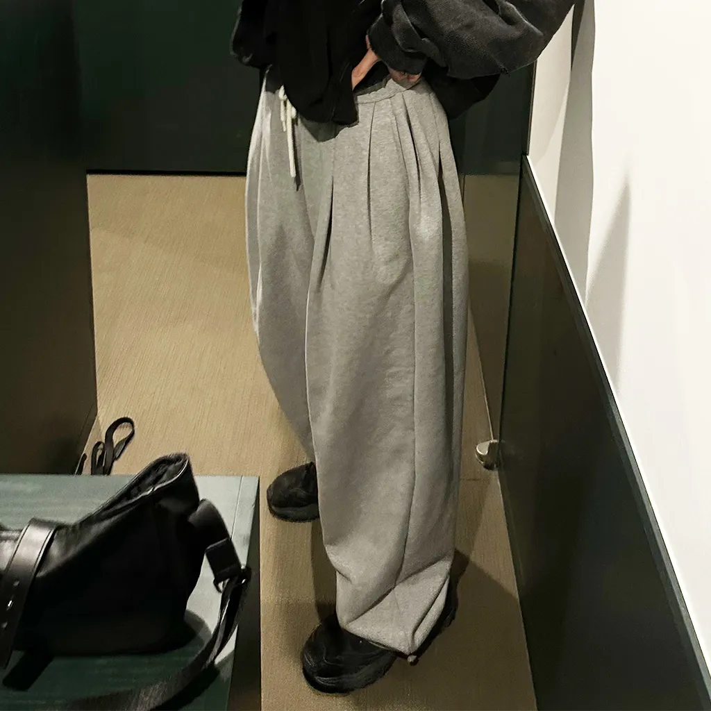 (ユニセックス) ピンタックワイドイージーパンツ