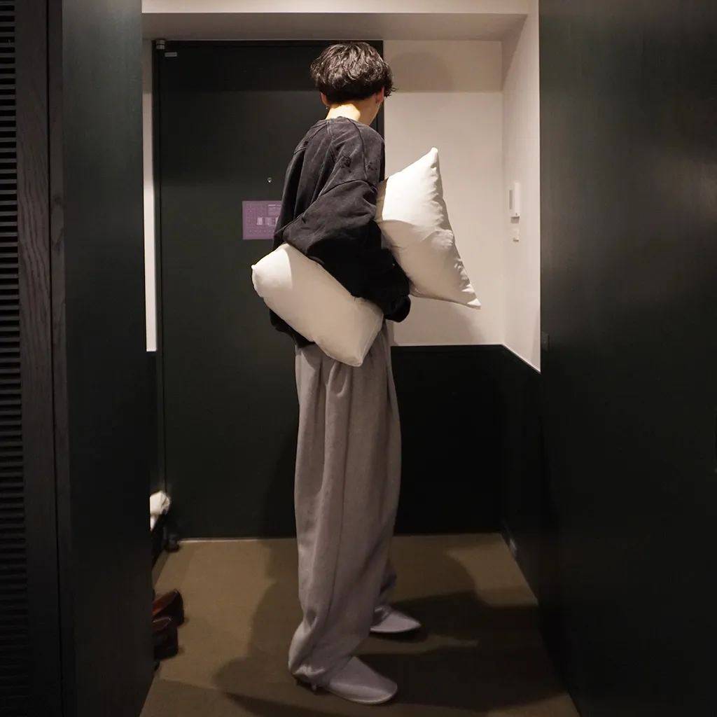 (ユニセックス) ピンタックワイドイージーパンツ