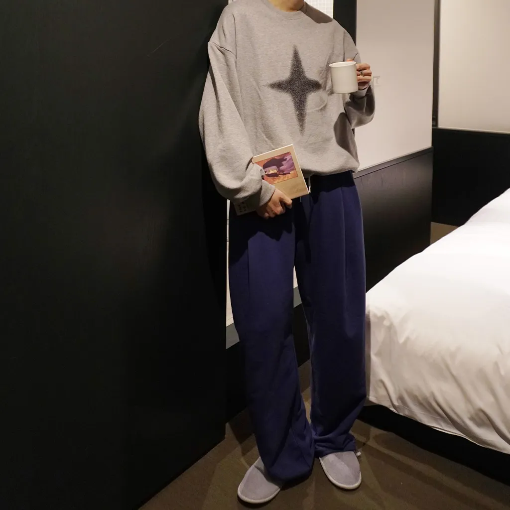 (ユニセックス) ピンタックワイドイージーパンツ