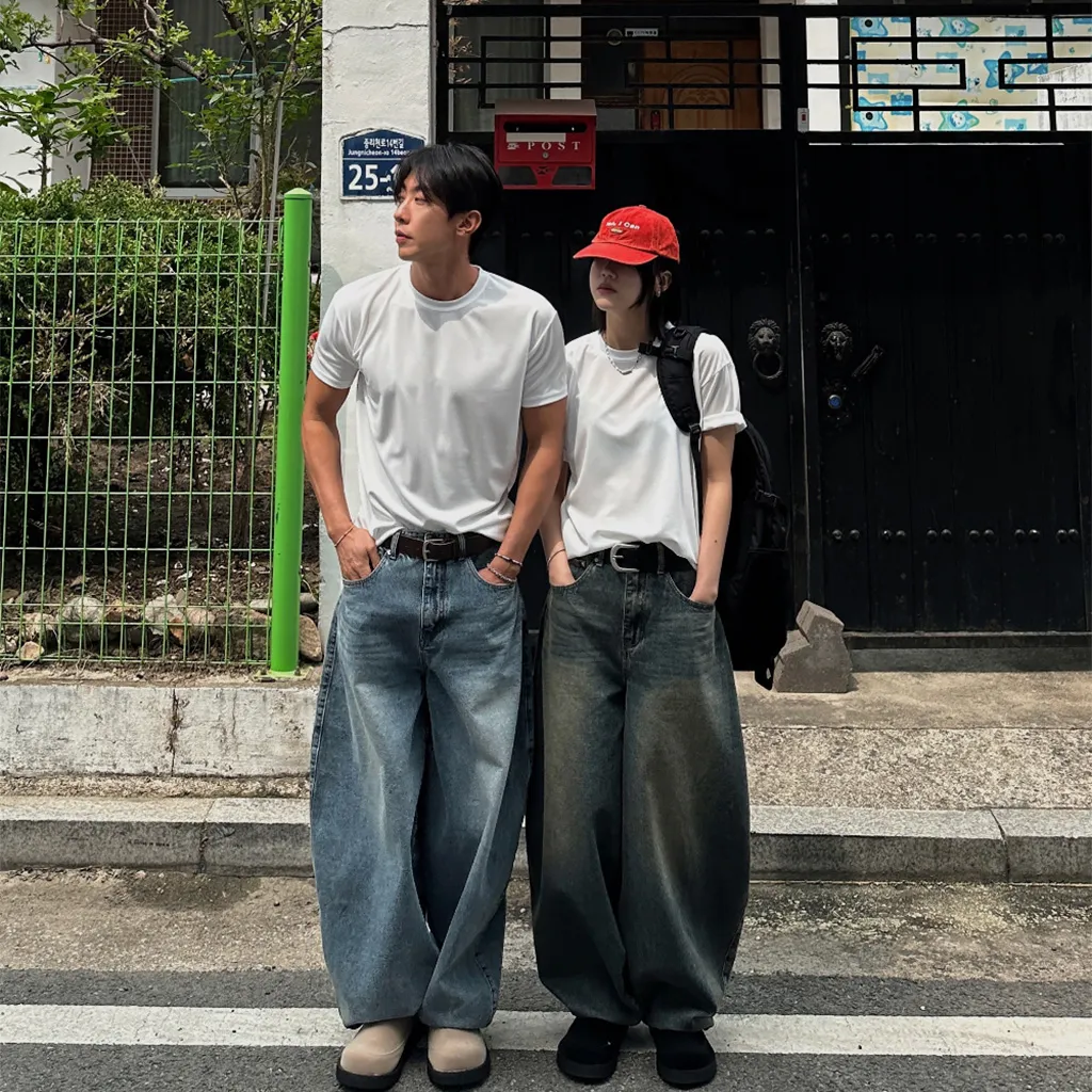 [ユニセックス] バルーンワイドデニムパンツ