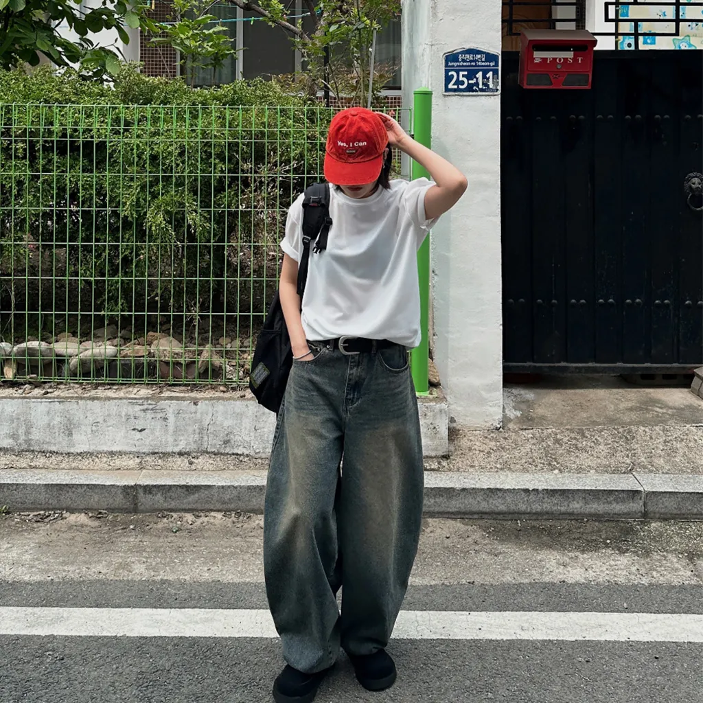 [ユニセックス] バルーンワイドデニムパンツ