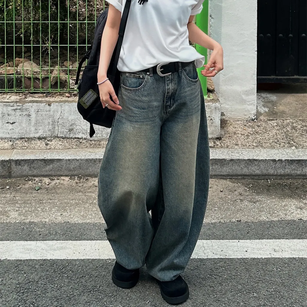 [ユニセックス] バルーンワイドデニムパンツ