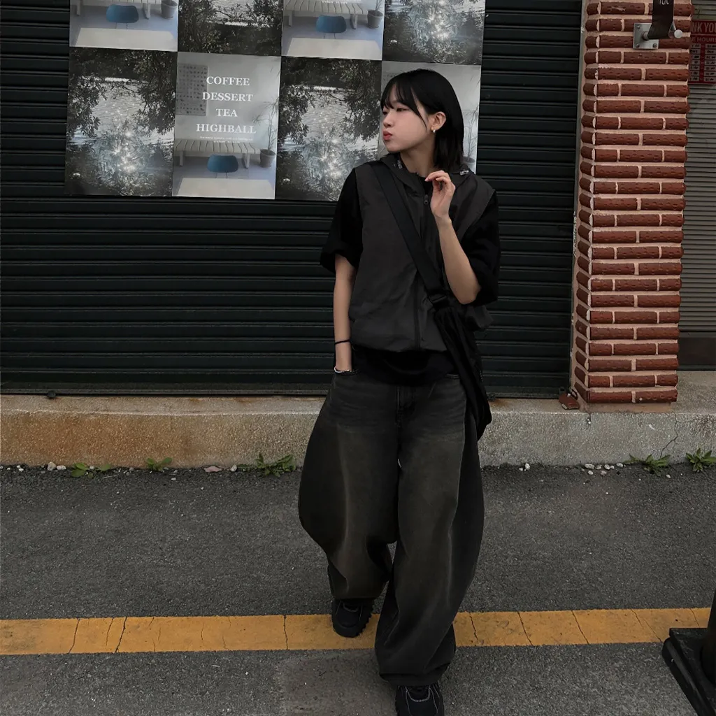[ユニセックス] バルーンワイドデニムパンツ
