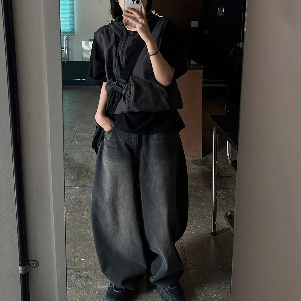 [ユニセックス] バルーンワイドデニムパンツ