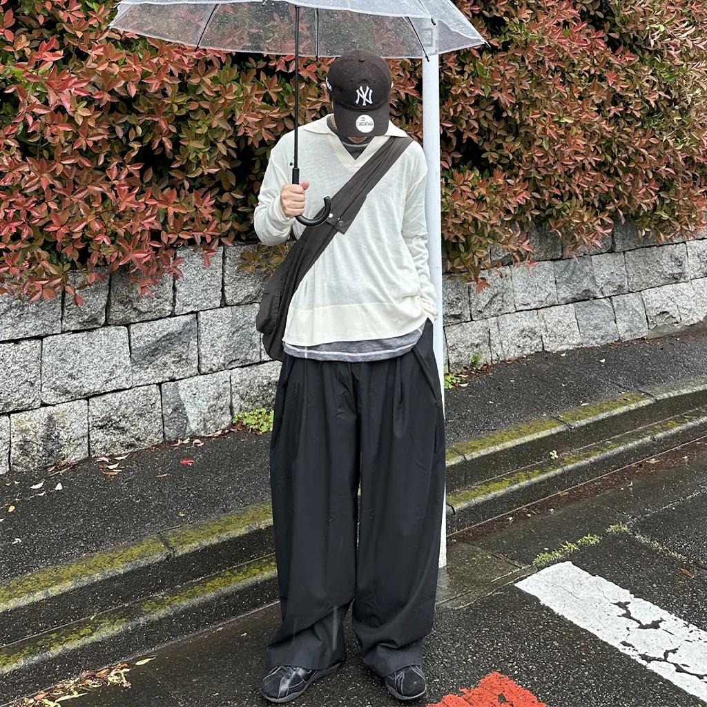 タックデザインワイドスラックス