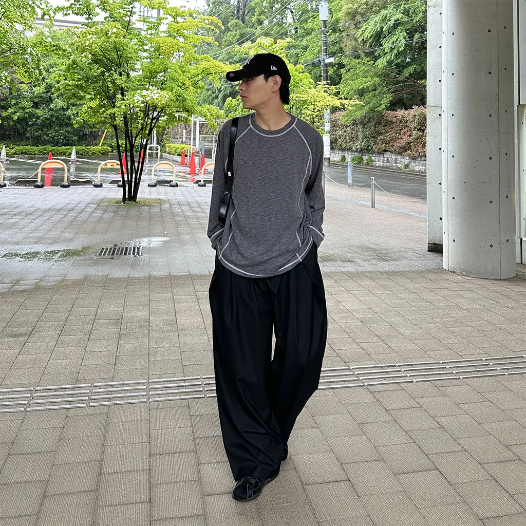タックデザインワイドスラックス
