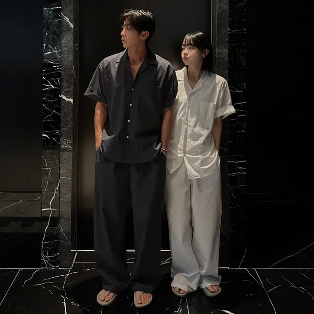 [ユニセックス] リネンゴムワイドパンツ