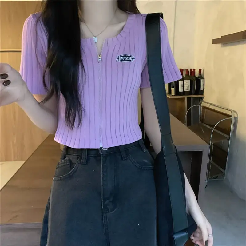 トップス Tシャツ ファッション 半袖 ブラック ホワイト レッド パープル グレー