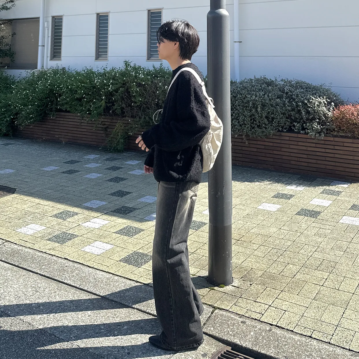 (ユニセックス) ヴィンテージブラックフレアデニム
