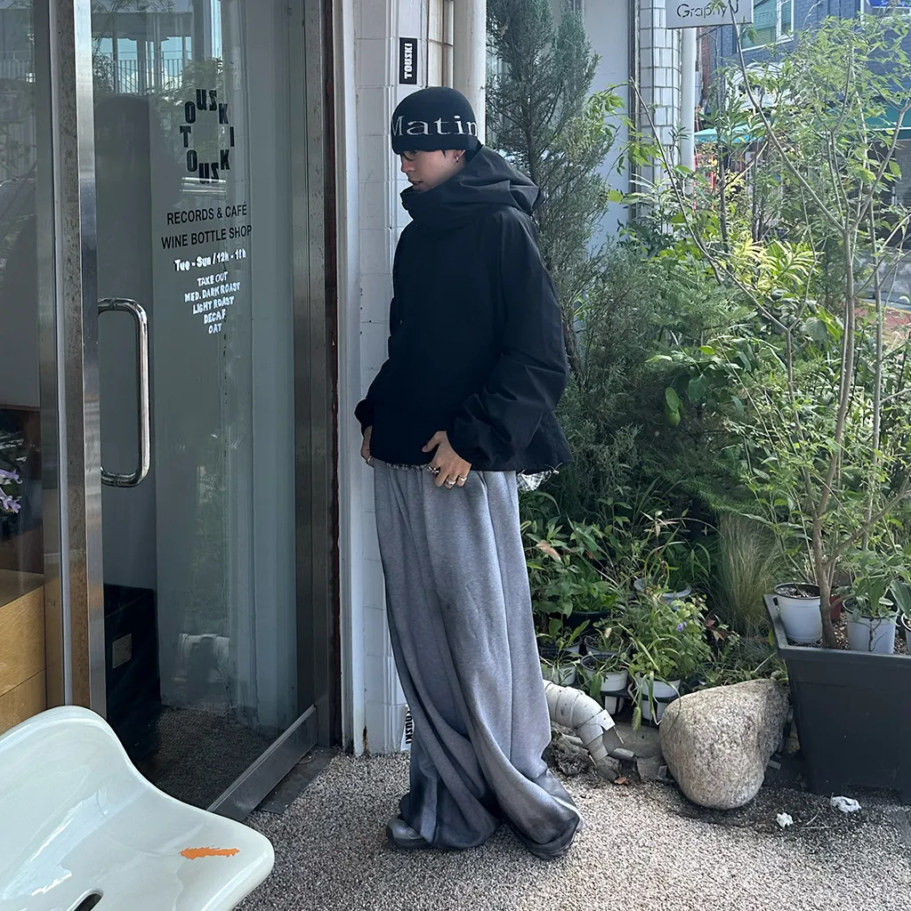 (ユニセックス) ウォッシュワイドスウェットパンツ