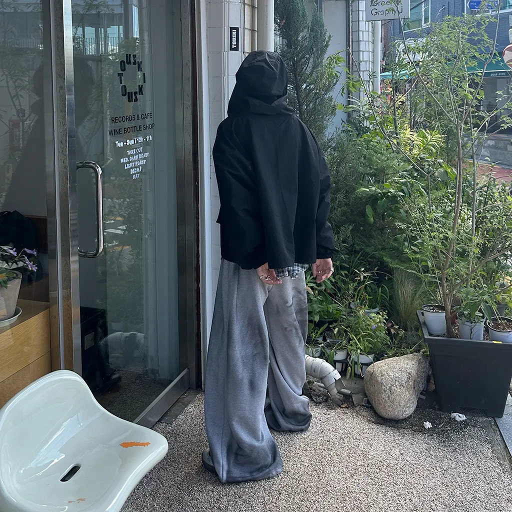 (ユニセックス) ウォッシュワイドスウェットパンツ