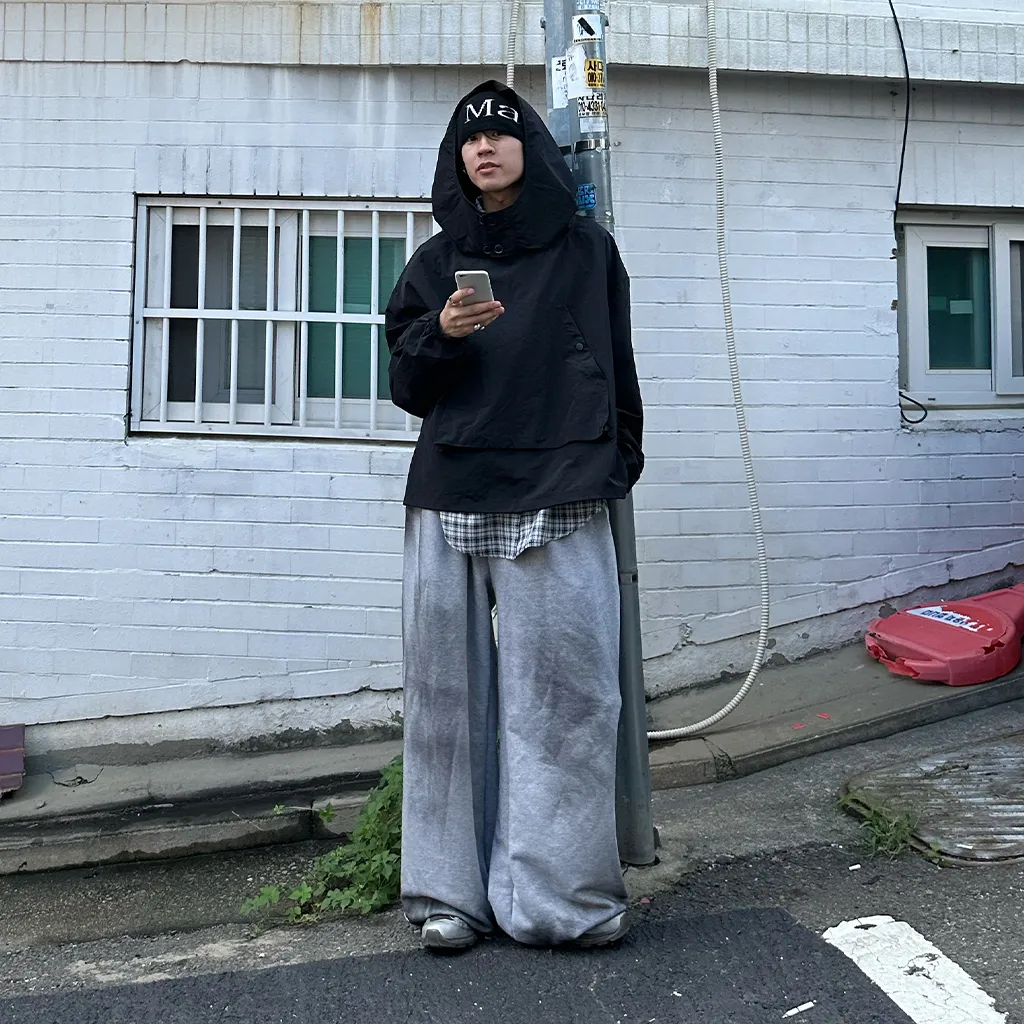 (ユニセックス) ウォッシュワイドスウェットパンツ