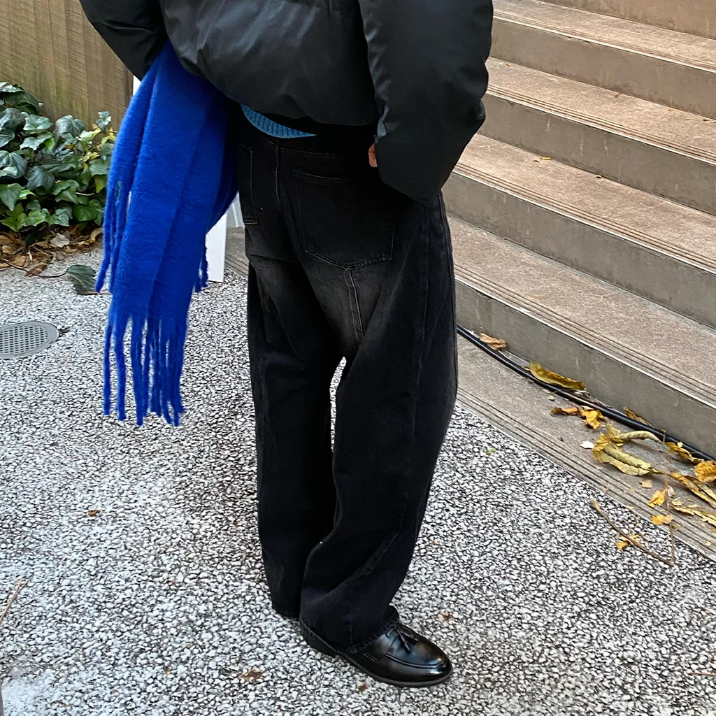 スリットステッチワイドデニムパンツ