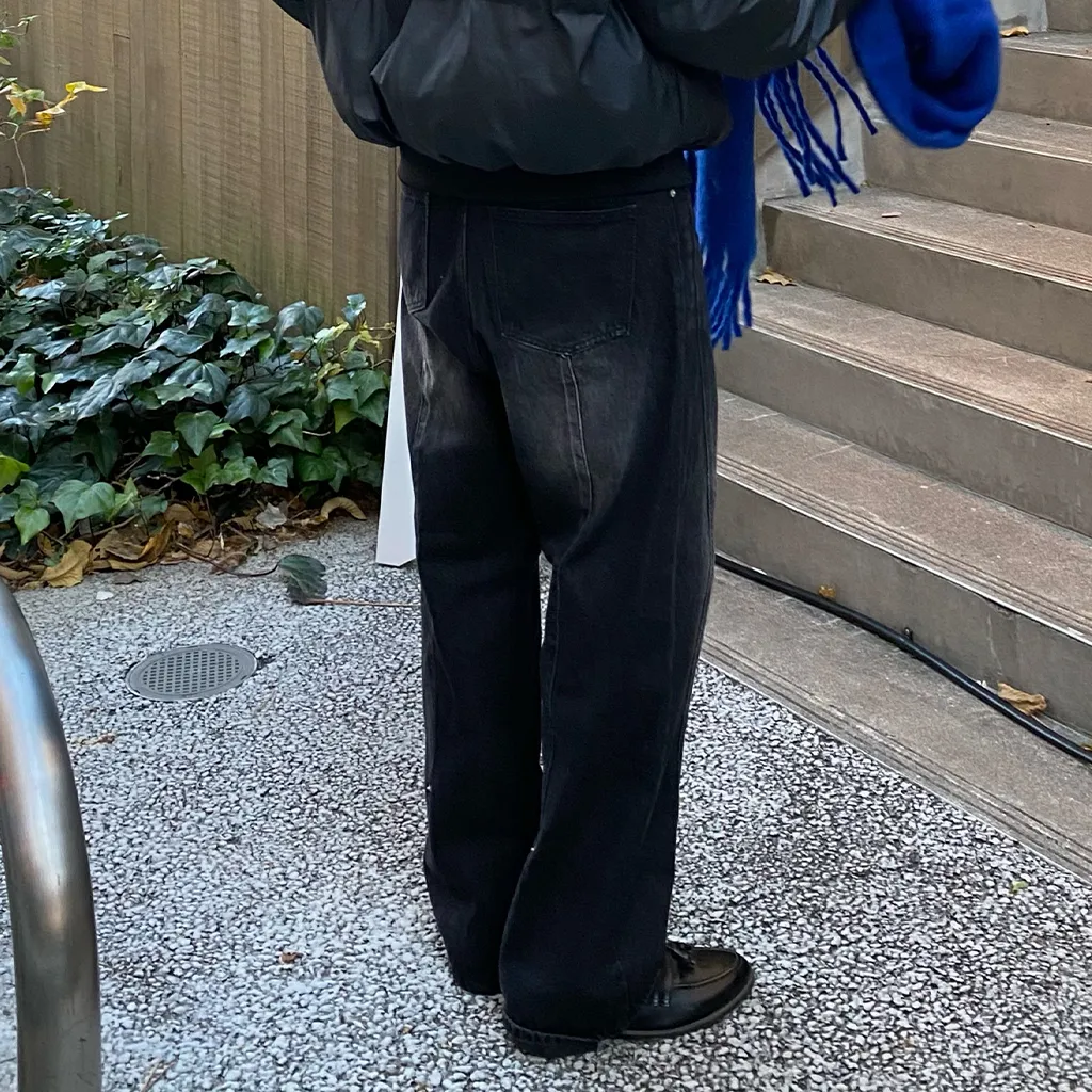 スリットステッチワイドデニムパンツ