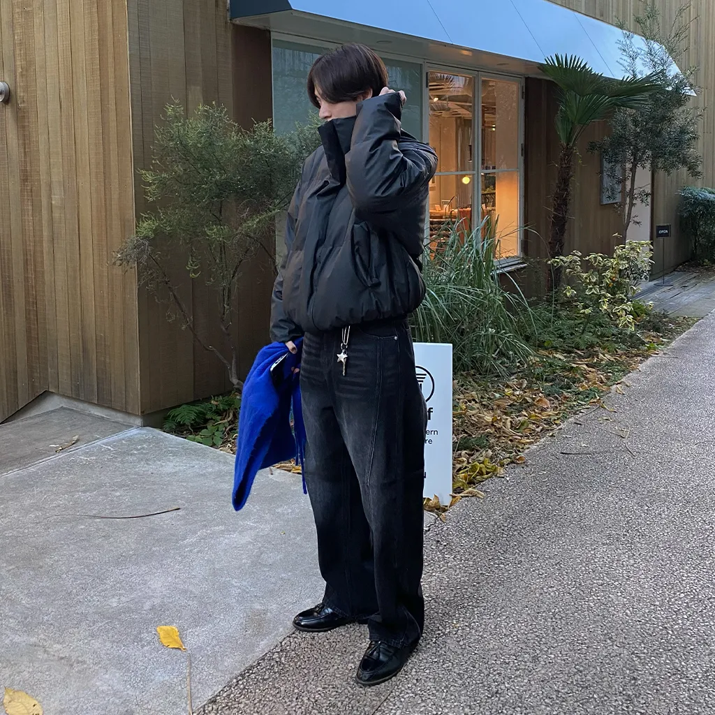 スリットステッチワイドデニムパンツ
