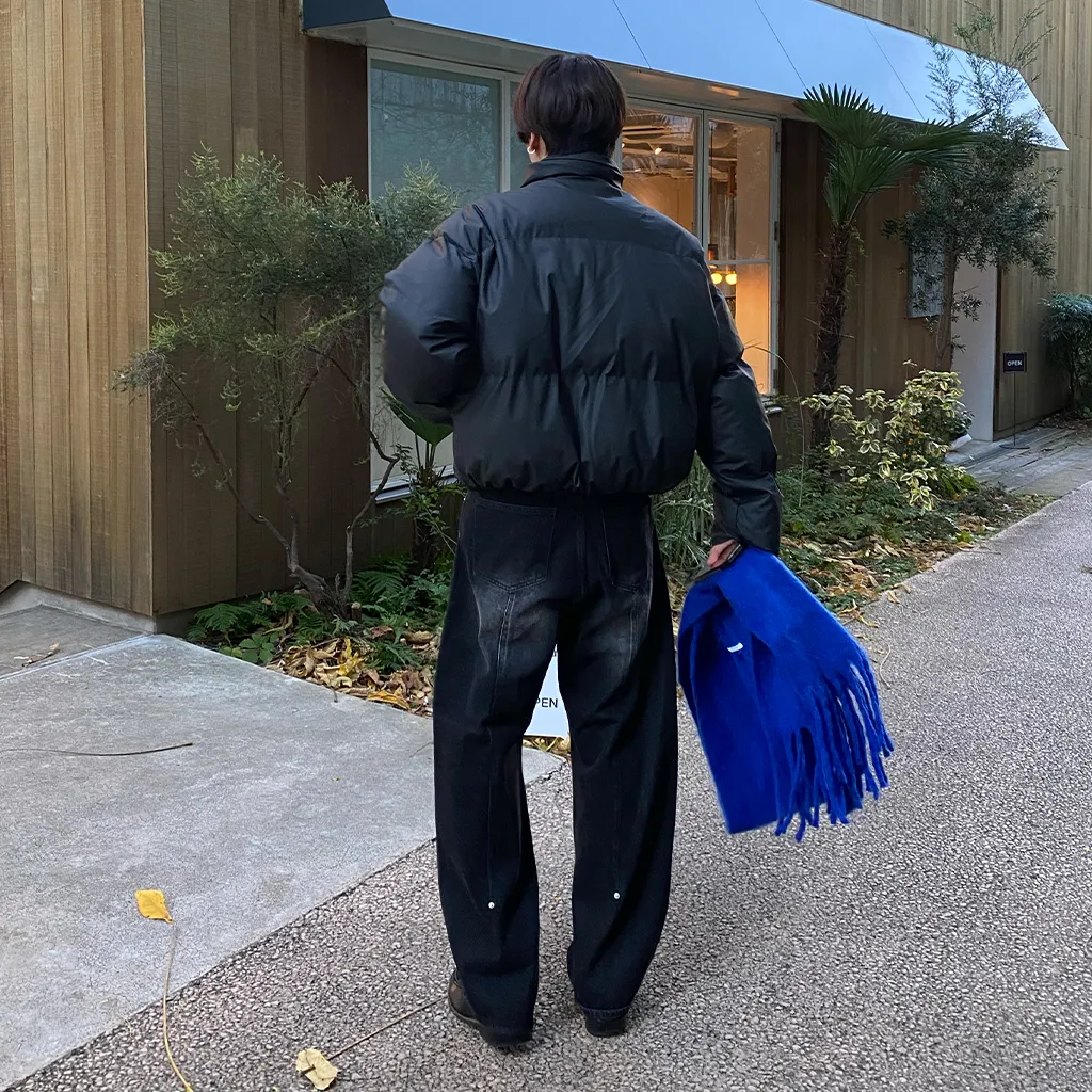 スリットステッチワイドデニムパンツ