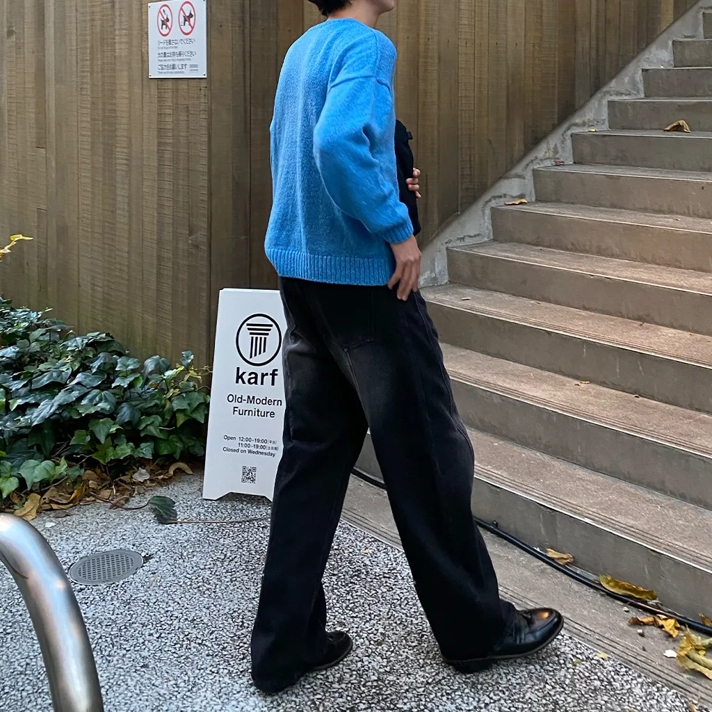 スリットステッチワイドデニムパンツ