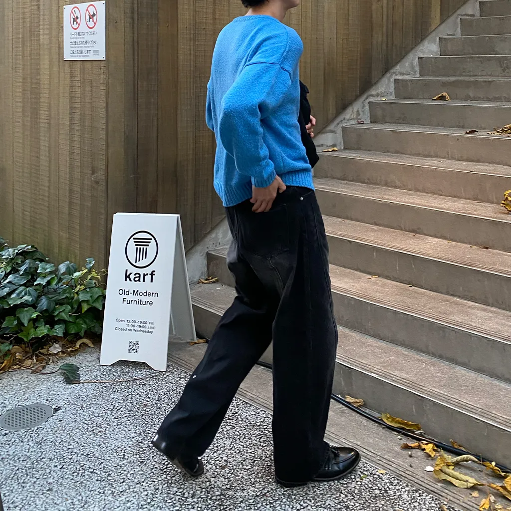 スリットステッチワイドデニムパンツ