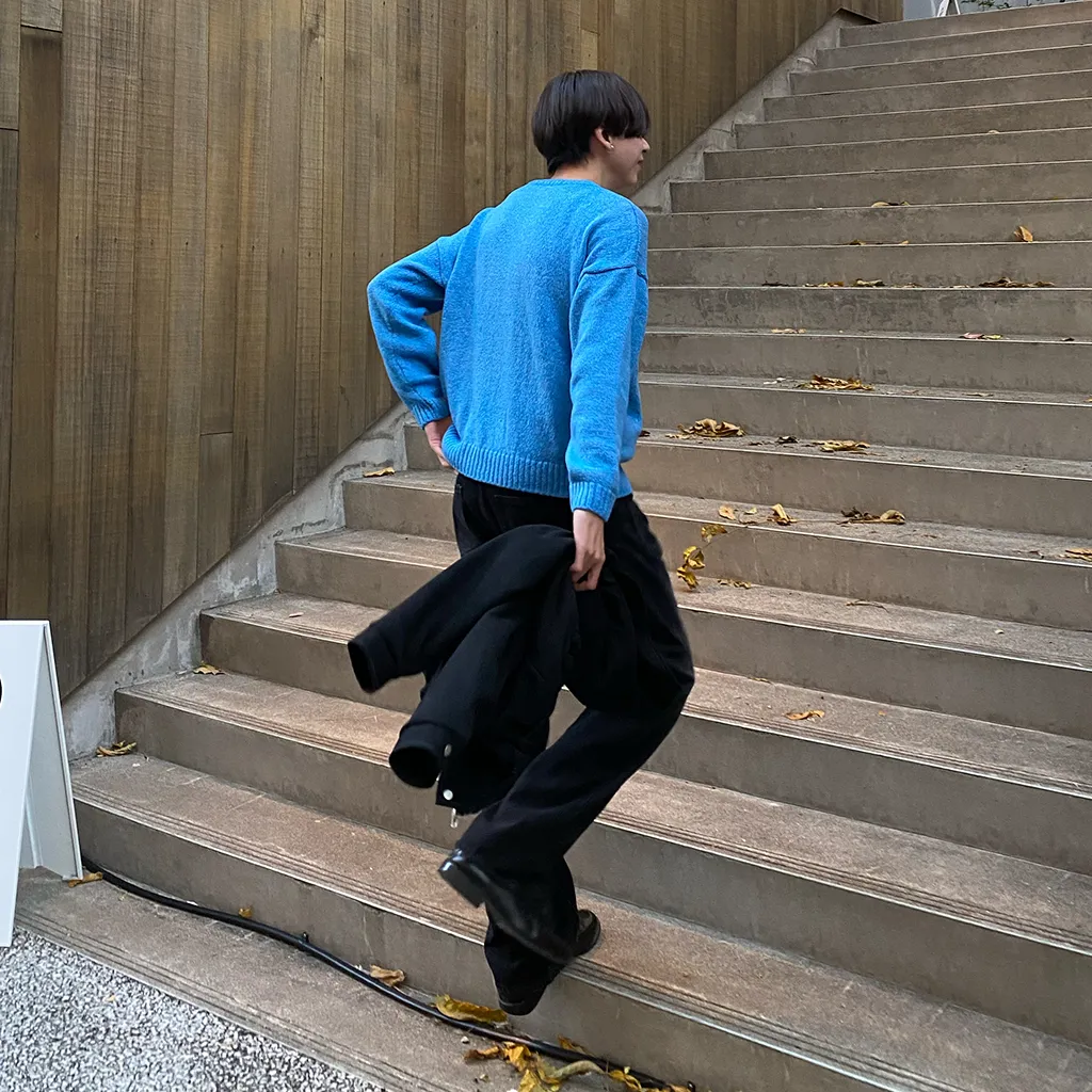 スリットステッチワイドデニムパンツ