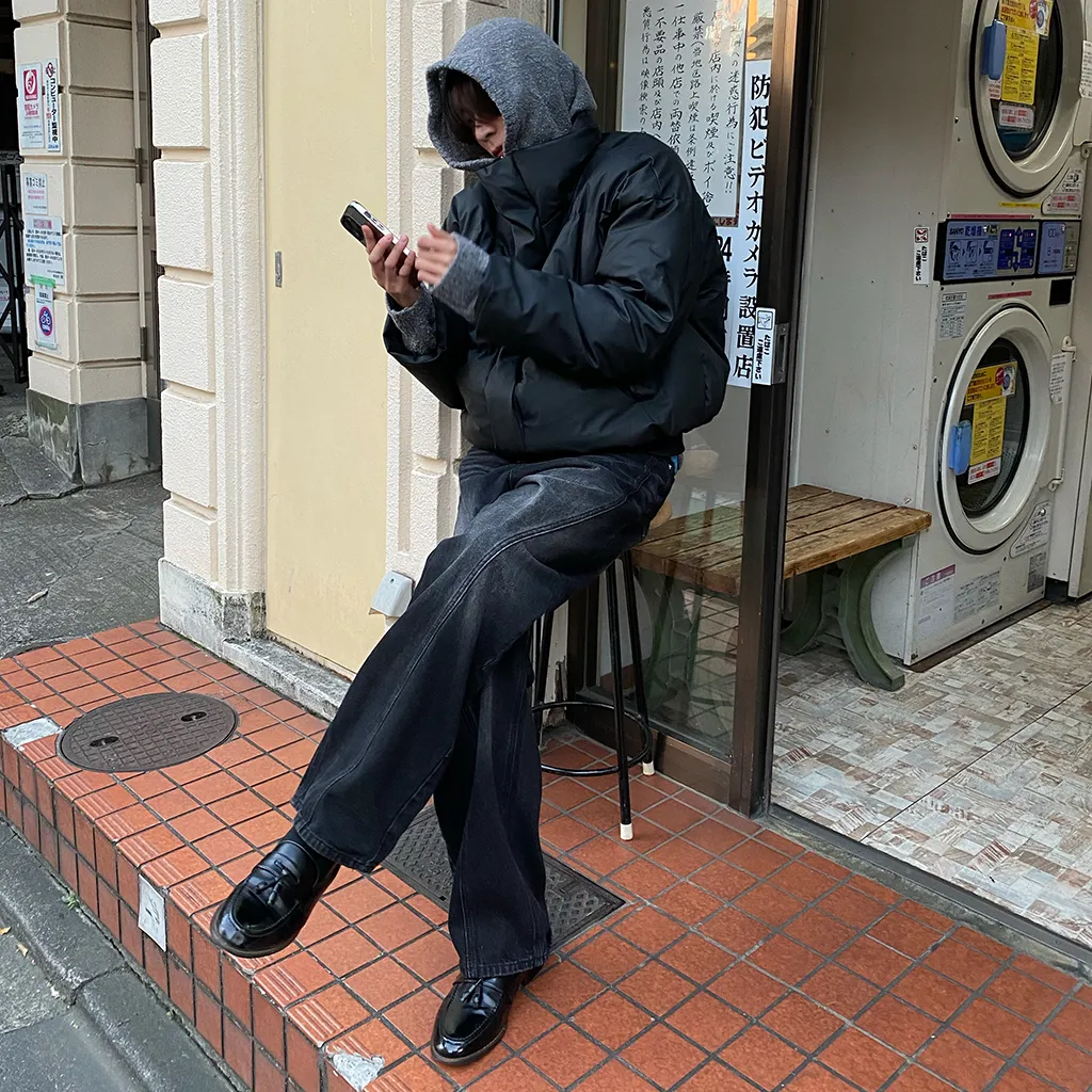 スリットステッチワイドデニムパンツ